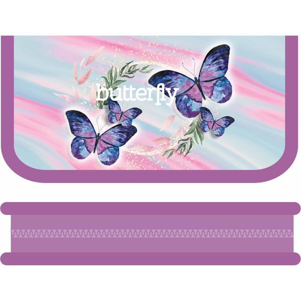 Пенал 1 отд., на молнии, 190*90*30 мм ПЧЕЛКА Violet, ж/корпус, внутр. конгрев, ламинир. картон Акция!