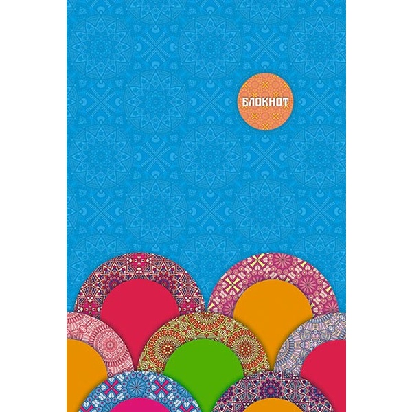 Блокнот на гребне А4, 80 л., клетка, 60 г/м², вд.-лак, PLANO Разноцветные круги