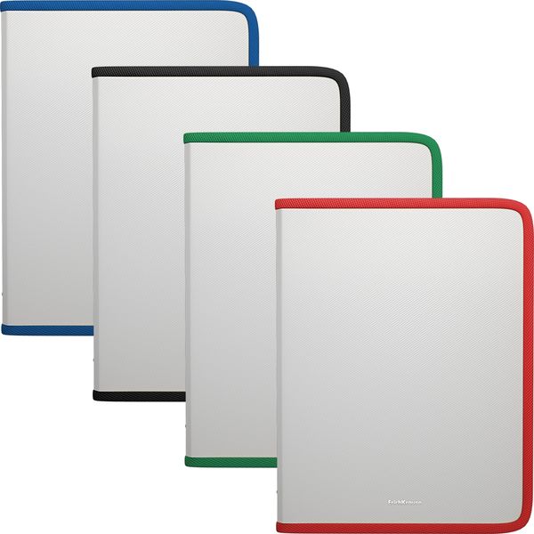 Папка А5+ на молнии (с 3-х сторон), 1 отд., PP 400 мкм, "диагональ", ErichKrause Diagonal Clear_4 дизайна