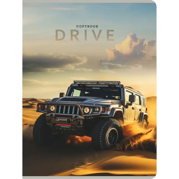 Тетрадь А4, клетка, 96 л., на скобе, 60 г/м² soft touch, с/углы, Collezione Серебристый внедорожник