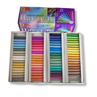 Пастель сухая в наборе СПЕКТР Петербургская, 72 цвета, круглое сечение, в к/к Акция!