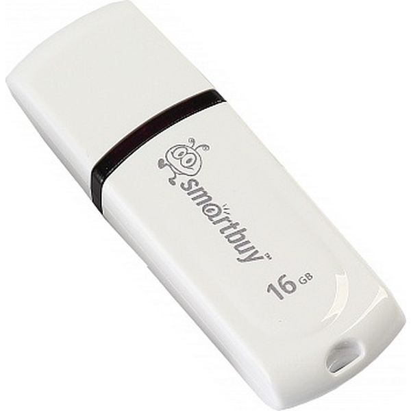 Флеш-накопитель USB 2.0, 16 ГБ, Smartbuy Paean White/белый