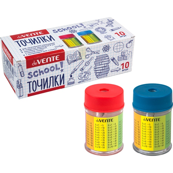 Точилка пластиковая, 1 отв., deVENTE School Таблица умножения