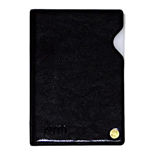 Футляр на винте для автодокументов Dpskans Auto, иск. кожа, глянец, черный (веерное раскрытие)