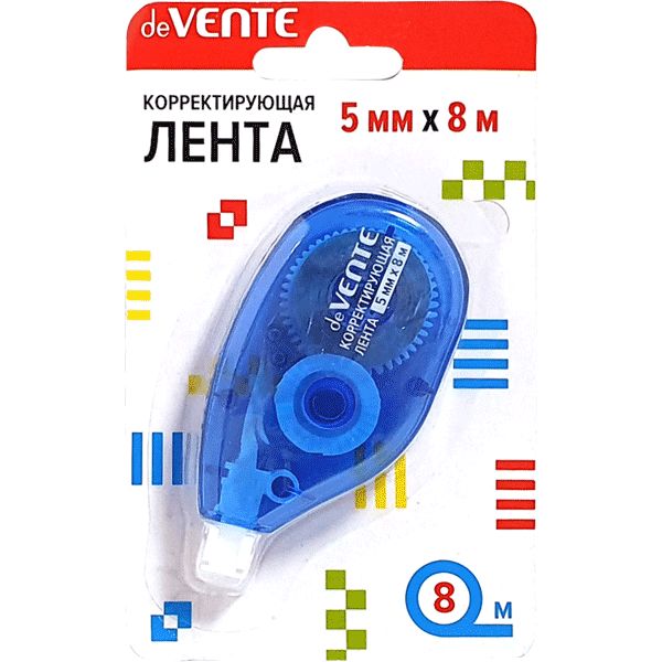 Лента корректирующая 5 мм* 8 м, боковой аппликатор, п/п корпус, deVENTE_синий Акция!