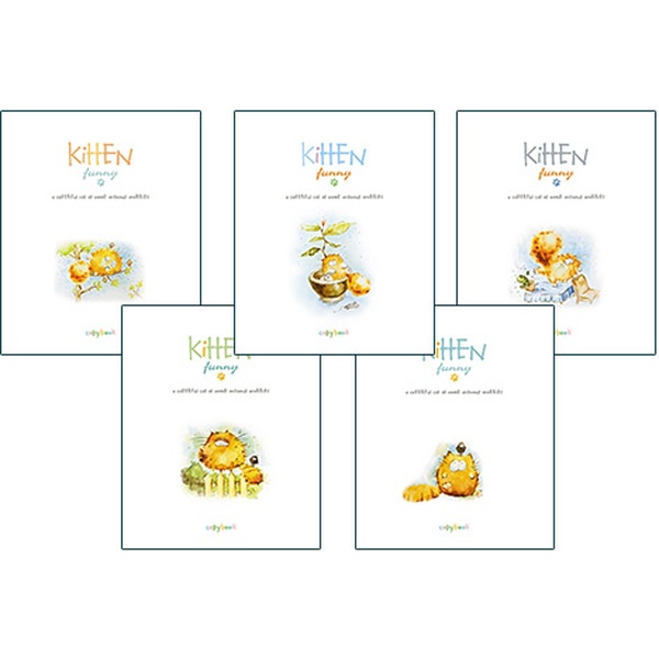 Тетрадь А5, клетка, 48 л., на скобе, 60 г/м², вд лак, КТС-ПРО Мимишные коты_5 дизайнов Акция!