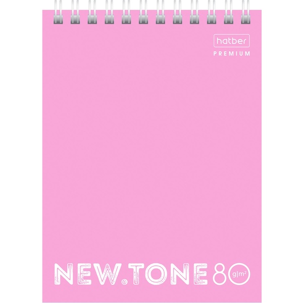 Блокнот на гребне А6, 80 л., клетка, 80 г/м², жест. подложка, Hatber Premium NEWtone_Pastel Пион