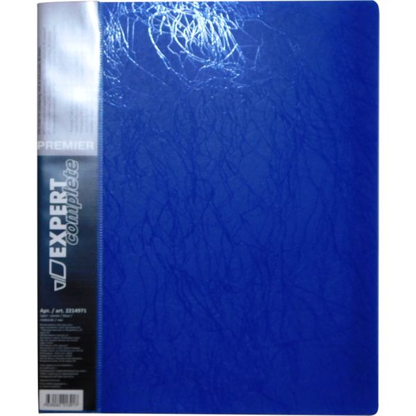 Папка с 80 файлами А4, PP 700/42 мкм, "волокно", торц. карм., Expert Complete Premier/ Синяя