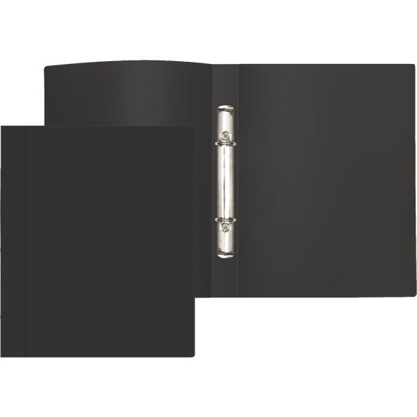 Папка на 2-х кольцах, А4, PP 500 мкм, "песок", 21 мм, Attomex_черная