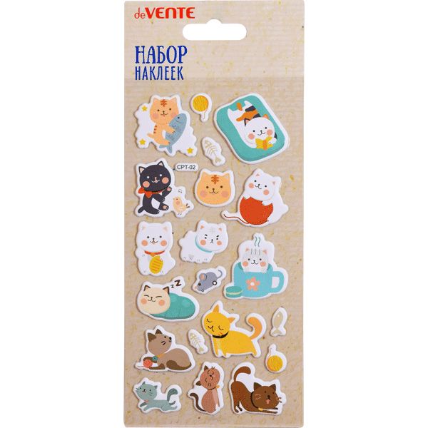 Паф-стикеры (объемные), карточка 90*175 мм, EVA, deVENTE Feel so cozy