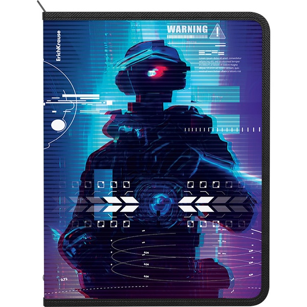 Папка А4+ на молнии (с 3-х сторон), 1 отд., PP 550 мкм, "песок", ErichKrause Cyber Game Акция!