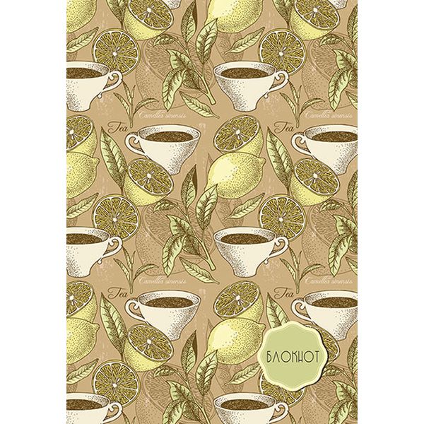 Блокнот на гребне А5, 100 л., клетка, 60 г/м², вд-лак, PLANO Ароматный напиток   Акция!