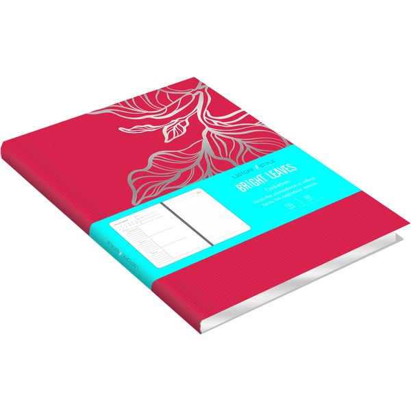 Ежедневник недатированный, А5, 136 л., 70 г/м2, инт. перепл., и/к, Listoff Bright leaves_розовый Ежедневник недатированный, А5, 136 л., 70 г/м2, инт. перепл., и/к, Listoff Bright leaves_розовый
