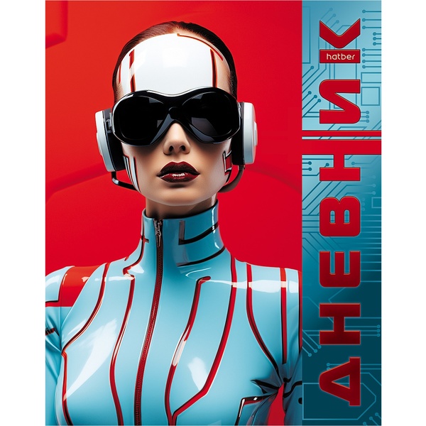 Дневник 1-11 класс, 40 л. (бел.), 60 г/м2, 7БЦ, ламинация, Hatber Киборг_ girl