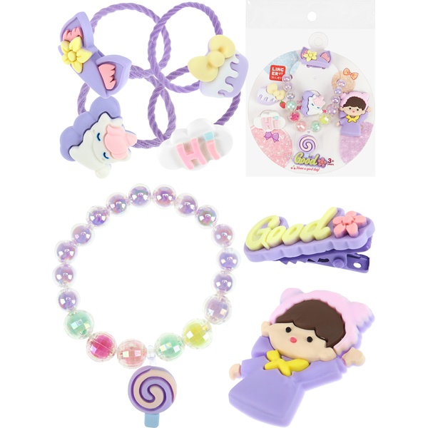 Набор украшений "Мечта 1" (1 браслет,4 резинки,2 заколки) в пакете