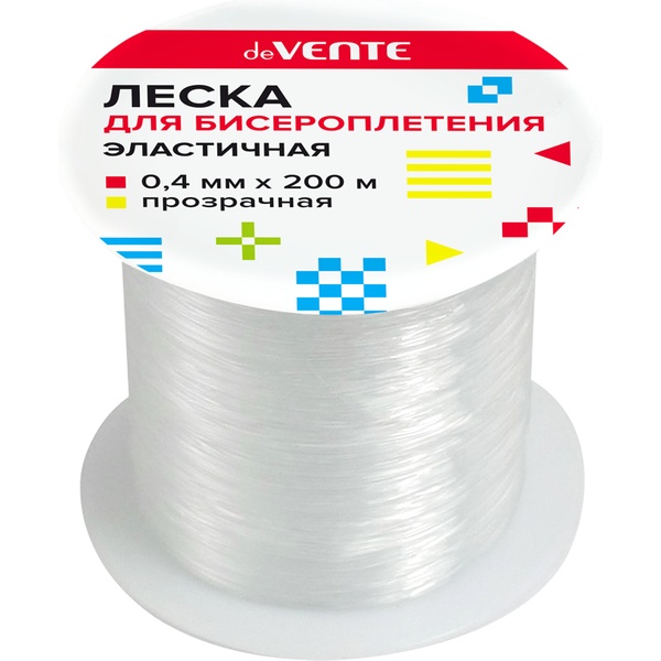 Леска для бисероплетения 0,4 мм*200 м deVENTE. Elastic Line, эластичная, прозрачная Акция!