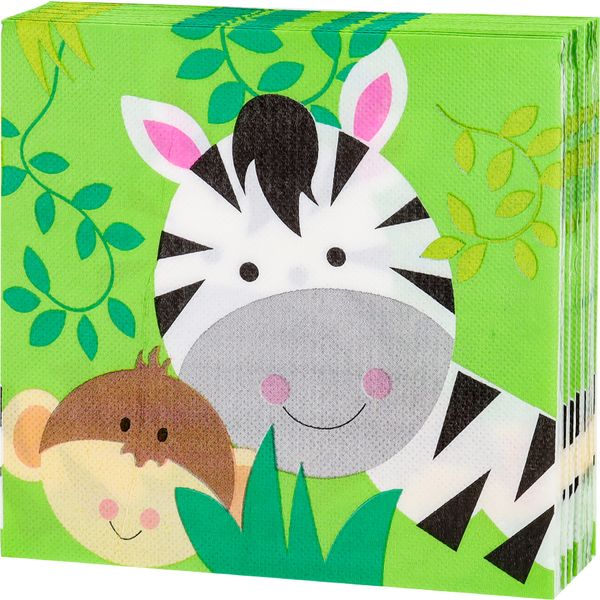 Салфетки бумажные 20 шт., 330*330 мм, 2-сл., с рисунком, MILAND Милые зверята