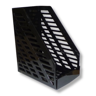 Лоток для бумаг вертикальный, 1 секция (160 мм), пластик., черный, СТАММ XXL Эко