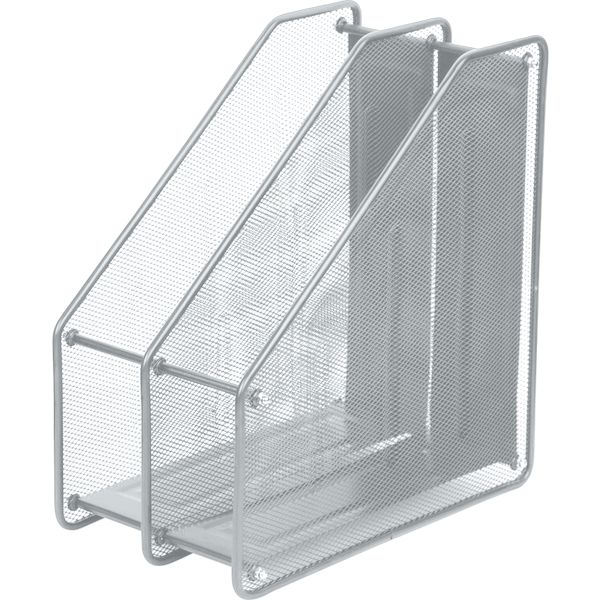 Лоток для бумаг вертикальный, 2 секции (150 мм), метал. сетка, сборно-разборн., серый, deVENTE