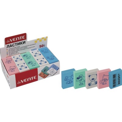 Ластик deVENTE Zoo, мягкий, синтетич. каучук (Dust free), прямоугольный, 32*23*7 мм, 4 дизайна Ластик deVENTE Zoo, мягкий, синтетич. каучук (Dust free), прямоугольный, 32*23*7 мм, 4 дизайна