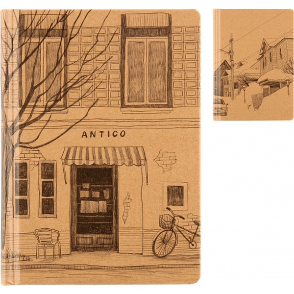 Скетчбук А6, тв. переплет, 112 л., крафт блок 100 г/м², ляссе, КОКОС City_4 дизайна   Акция!