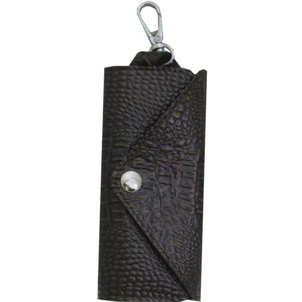 Футляр для ключей, искусственная кожа, аллигатор,  коричневый