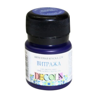 Краска по стеклу и керамике DECOLA, синяя темная, банка 20 мл Акция!
