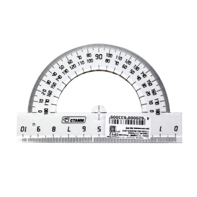 Транспортир 180°/10 см, пластиковый, прозрачный, СТАММ Crystal Транспортир 180°/10 см, пластиковый, прозрачный, СТАММ Crystal