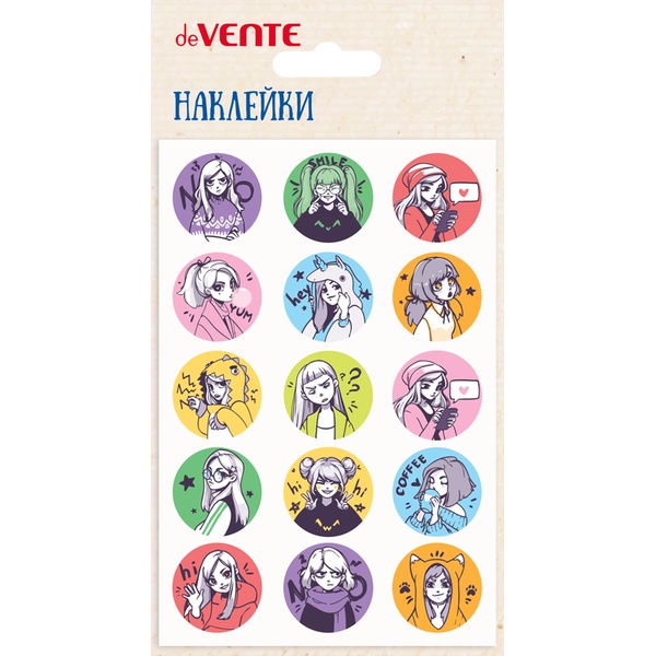 Паф-стикеры (объемные) deVENTE Girl's mood, мягкие, карточка 100*150 мм