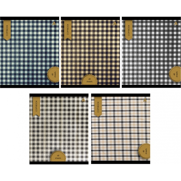 Тетрадь А5, линия, 48 л., на скобе, 60 г/м², Alingar Scotish cage_5 дизайнов