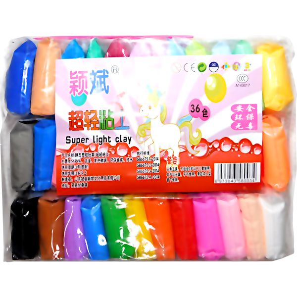 Пластилин воздушный (легкий) Pearl Clay, застывающий, 36 цветов, 18 г/шт.