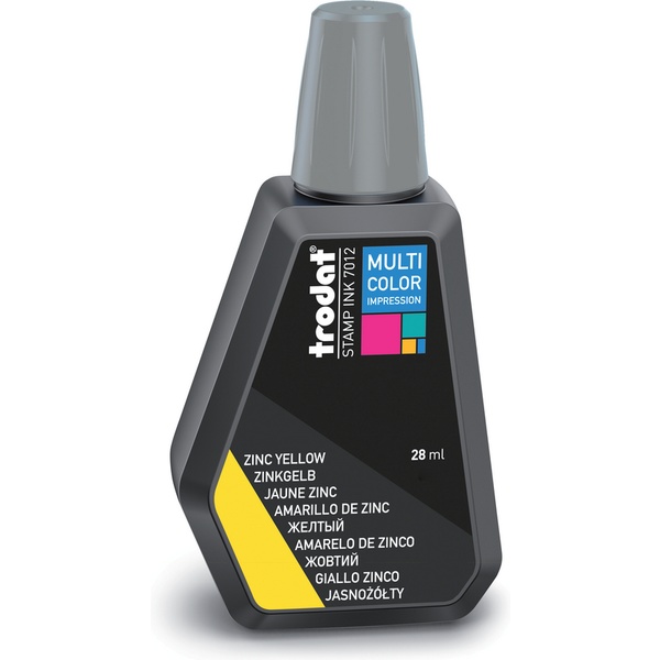 Краска штемпельная TRODAT Multi Color, 28 мл, на водной основе, желтая