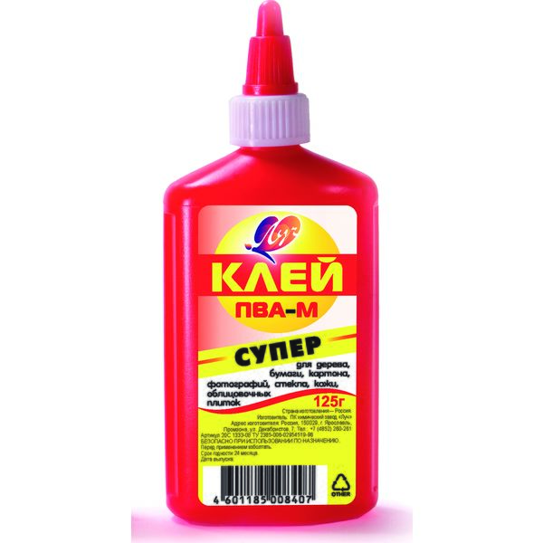 Клей ПВА-М Супер, 125 г, дозатор, ЛУЧ