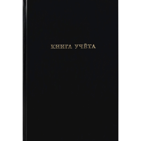 Книга учета 96 л., клетка, бумвинил, Prof-Press Черный, тисн. фольгой*