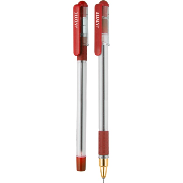 Ручка шариковая красная, 0.5 мм, эрг. грип, метал. н-к, прозр. корп., deVENTE Speed Pro_Mr. Gold