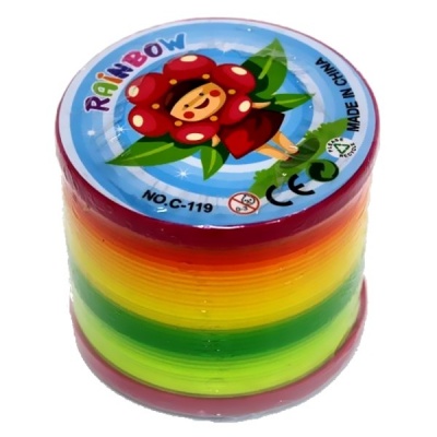 Пружинка-слинки Радуга, Ø 60 мм, круглая, с крышками