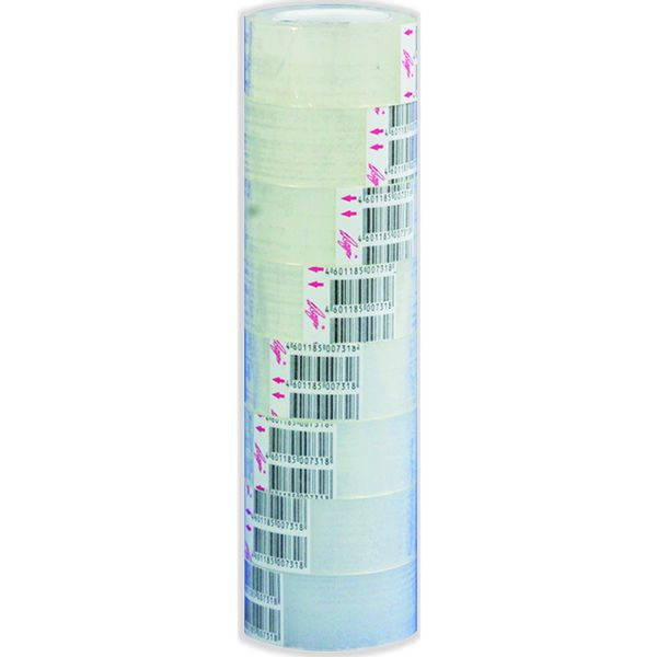 Лента клейкая канцелярская 18 мм * 10 м, прозрачная, пластик. втулка ЛУЧ Лента клейкая канцелярская 18 мм * 10 м, прозрачная, пластик. втулка ЛУЧ