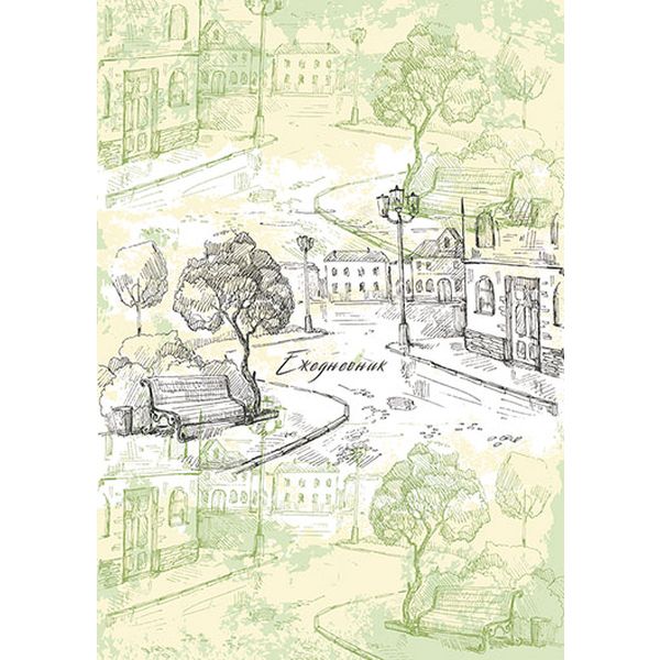 Ежедневник недатированный, А5, 128 л., 65 г/м2, 7БЦ, глянц. лам., Plano Городские зарисовки  Акция!