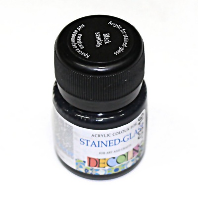 Краска по стеклу и керамике DECOLA, черная, банка 20 мл Акция!