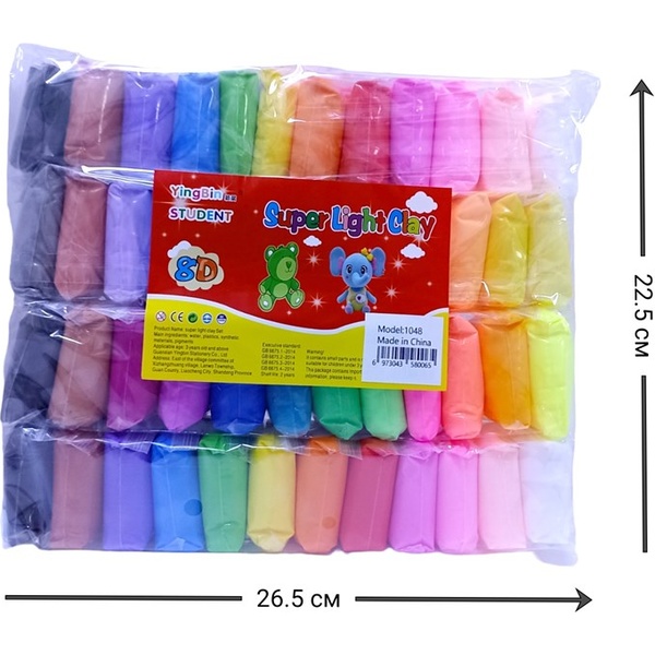 Пластилин воздушный (легкий) Pearl Clay, застывающий, 48 цветов, 18 г/шт., п/п