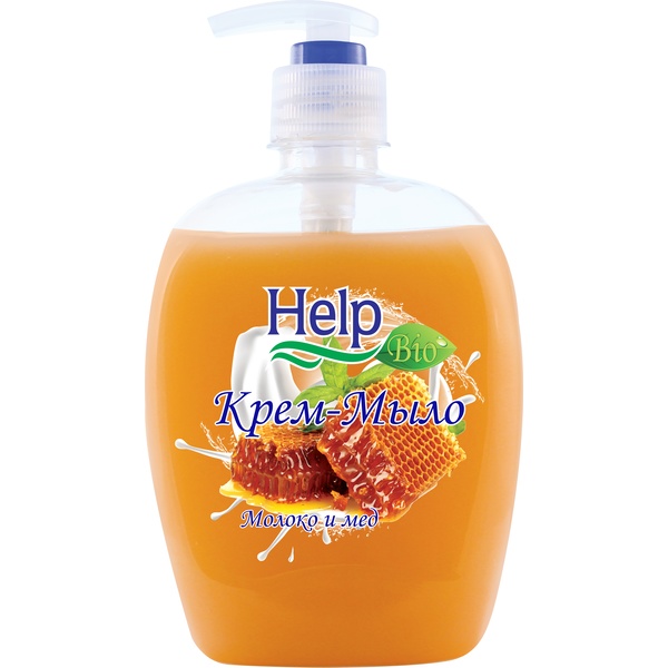 Крем-мыло HELP Молоко и мед, 500 мл (помп. дозатор)