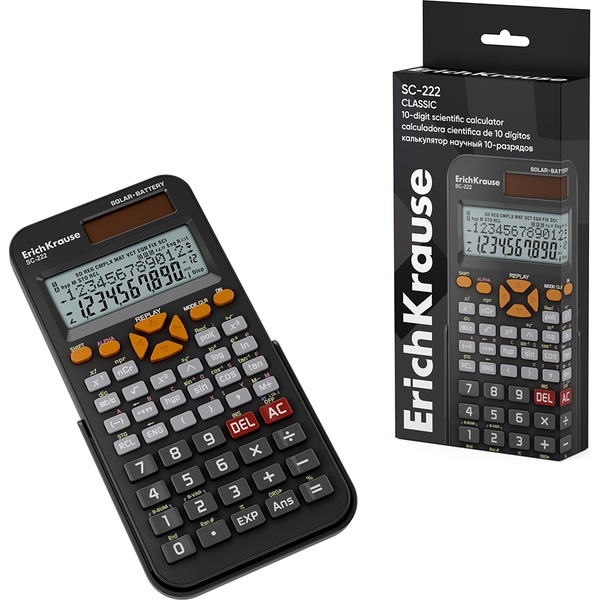 Калькулятор научный 10-разрядов ErichKrause SC-222 Classic, 240 функций, черный