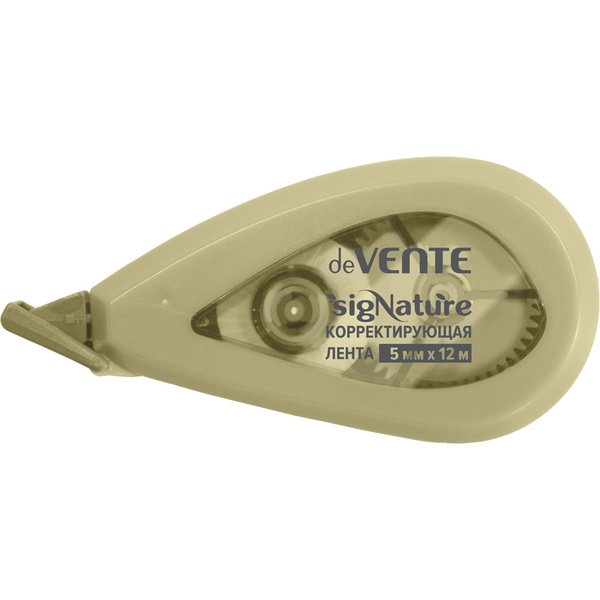 Лента корректирующая 5 мм* 12 м, фронт. аппликатор, п/п корпус, deVENTE sigNATURE_оливковый
