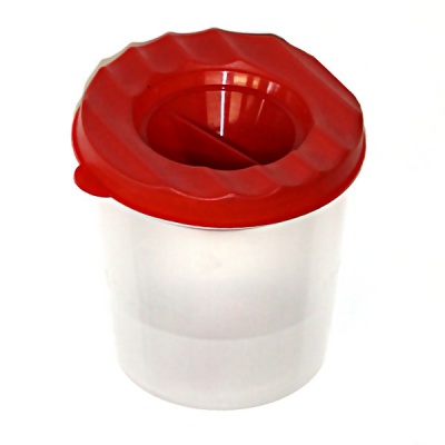 Стакан-непроливайка одинарный, прозрач. емкость, цв. крышка с пробкой, ПЧЕЛКА-5 дизайнов