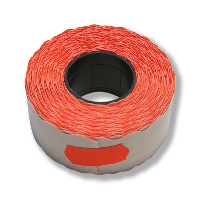 Этикет-лента ВОЛНА, 26*12 мм, 800 шт., красная 