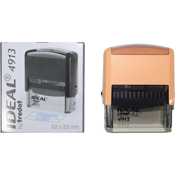 Оснастка для штампа автомат., оттиск 58*22 мм, пласт. корпус_кремовый, IDEAL P2