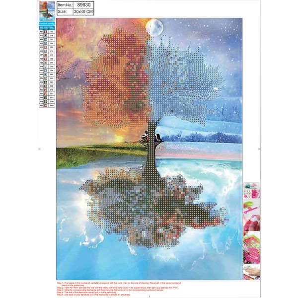 Алмазная живопись 30*30 см, холст, без подрамника, частич. заполн., Centrum 5D_Дерево у воды Алмазная живопись 30*30 см, холст, без подрамника, частич. заполн., Centrum 5D_Дерево у воды