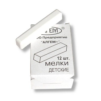 Мелки белые, квадратные, 12 шт. АЛГЕМ Школьные