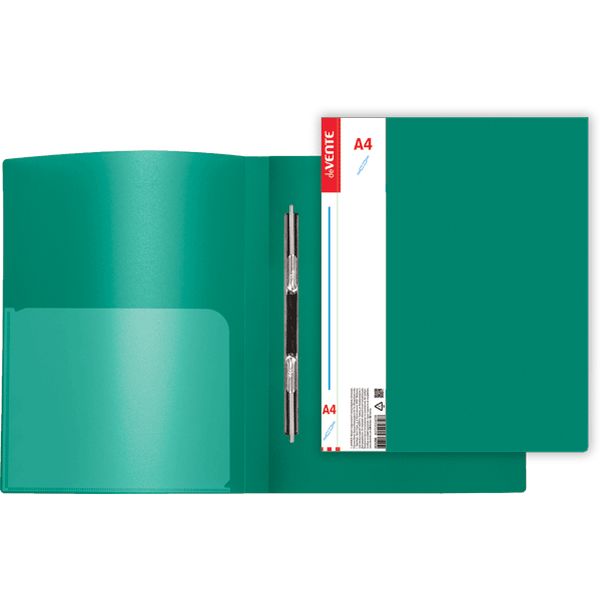 Папка с пружинным скоросшивателем, А4, PP 600 мкм, "песок", торц./вн. карм., deVENTE Daily_зеленая