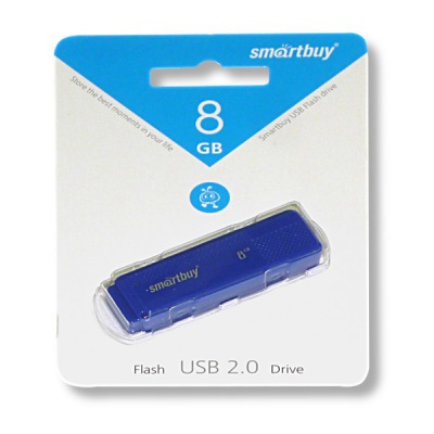 Флеш-накопитель USB 2.0, 8 ГБ, Smartbuy Dock/ Синий